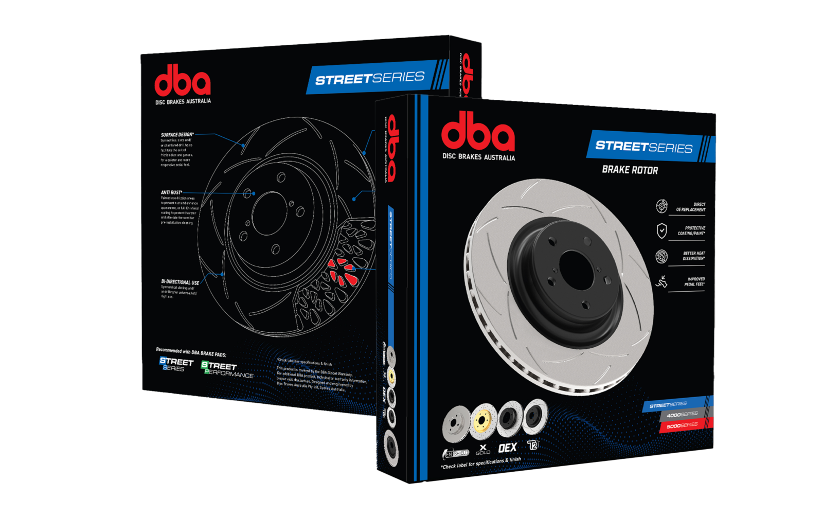 DBA Front Street Series T2 Brake Rotor 316mm For Select 2009-2018 Subaru Models - 2650S-10 DBA