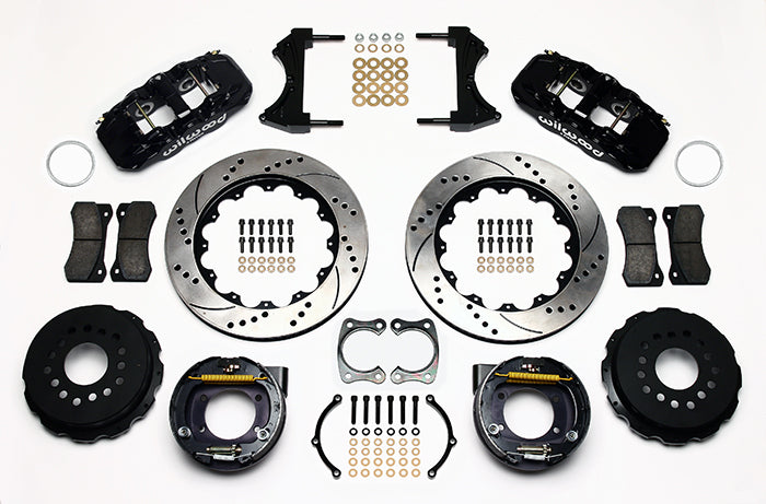 Wilwood AERO4 Rear P-Brake Kit 14.00in Drilled Big Ford 2.50in Offset 140-10948-D
