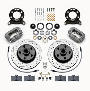 Wilwood Forged Dynalite-M Front Kit 11.30in 1 PC Rotor&Hub-Drill 65-69 Mustang Disc & Drum Spindle Wilwood