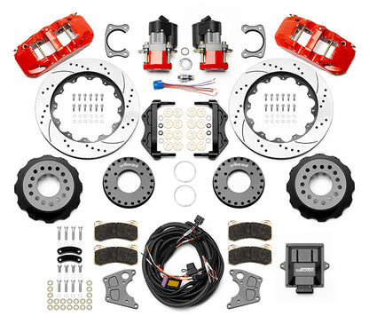 Wilwood 140-15846-DR AERO4 Rear Big Brake Electronic Parking Brake Kit