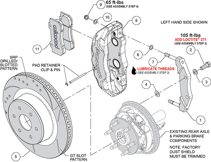 Wilwood 140-16861-DR TX4R Rear Big Brake Kit GM 1500 16in Red