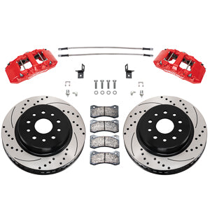 Wilwood 07-18 Jeep Wrangler (JK) Aero6-DM Front Brake Kit - D&S - Red Wilwood