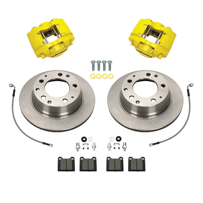 Wilwood 69-83 Porsche 911 D31 11.42in. Rear Brake Kit w/ Flex Lines - Yellow