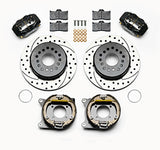 Wilwood Forged Dynalite Rear Parking Brake Kit - Drilled & Slotted Rotors (Black)