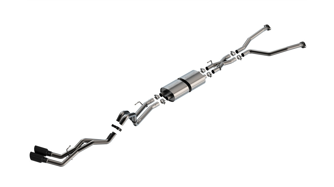 Borla 2022-2024 Toyota Tundra Cat-Back Exhaust System S-Type Part # 140939BC Black Chrome Tips Borla