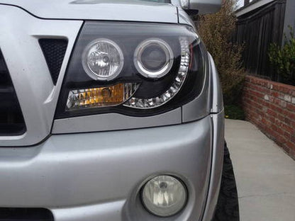 Spyder Toyota Tacoma 05-11 Projector Headlights LED Halo LED Black High H1 Low H1 PRO-YD-TT05-HL-BK SPYDER