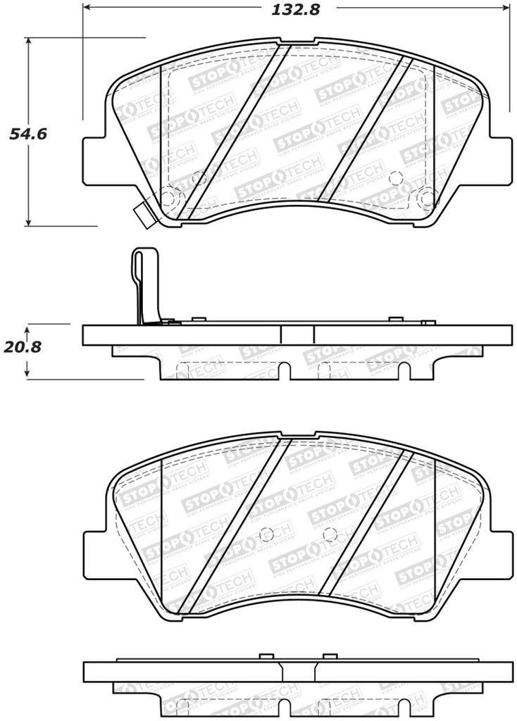 StopTech Premium Ceramic Rear Brake Pads - 308.15930