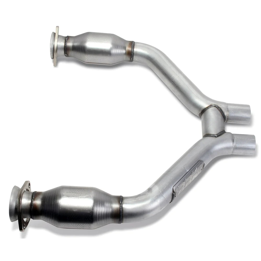 BBK Ford Mustang V6 High Flow Catted Short Mid H-Pipe For Long Tubes 15-17