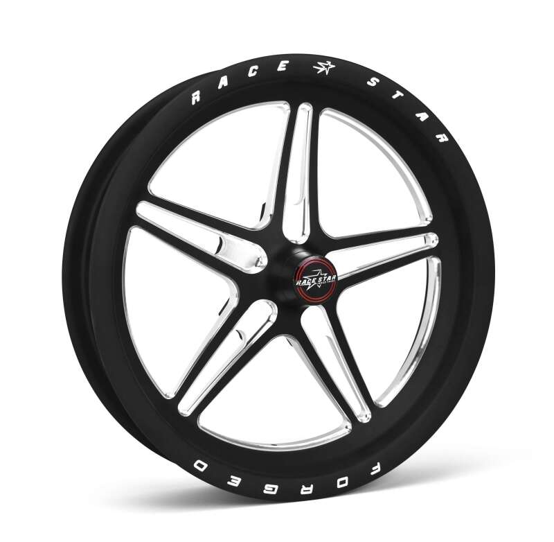Race Star 63 Pro Forged 15x3.50 Lug Mount 5x4.75 BC / 2.25in. BS Wheel - Black Anodized/Machined 63-53547252B