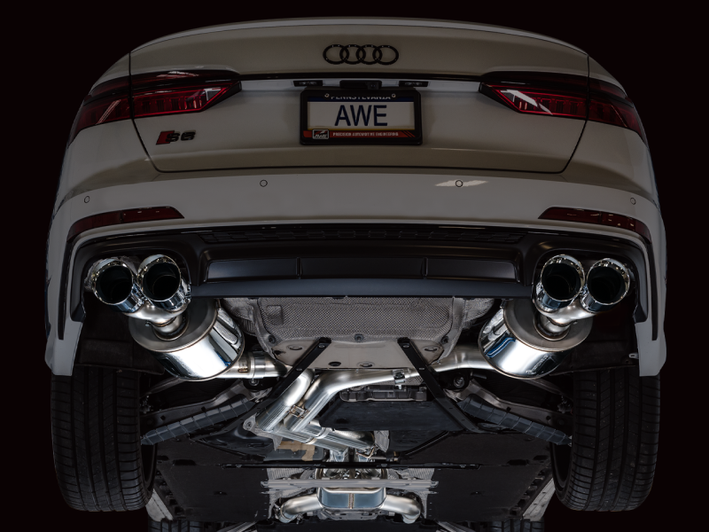 AWE Tuning 19-23 Audi C8 S6/S7 2.9T V6 AWD Touring Edition Exhaust - Chrome Silver Tips AWE Tuning