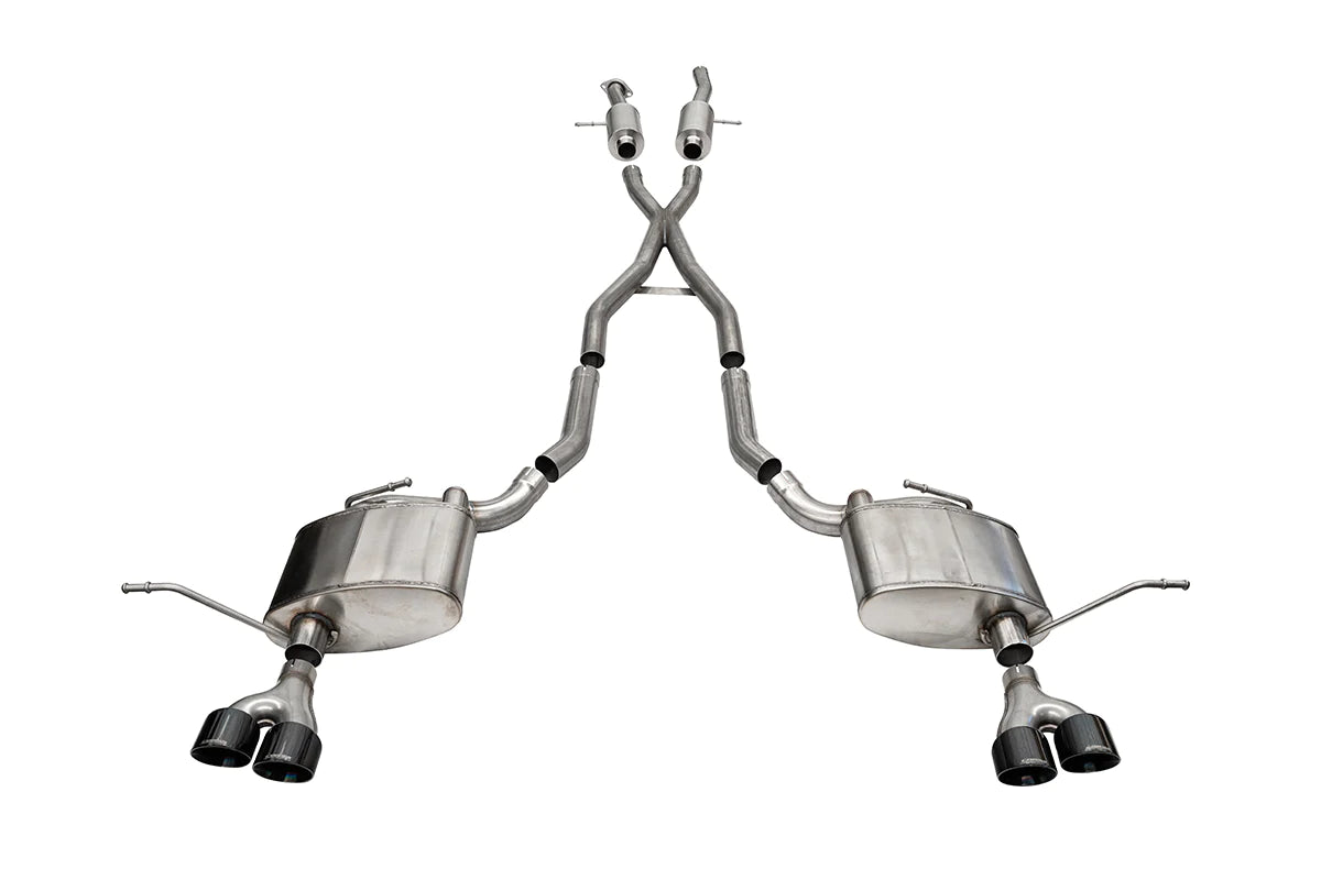 Corsa 14-16 Jeep Grand Cherokee Summit Edition Black 2.5in Dual Rear Exit Cat-Back Exhaust CORSA Performance