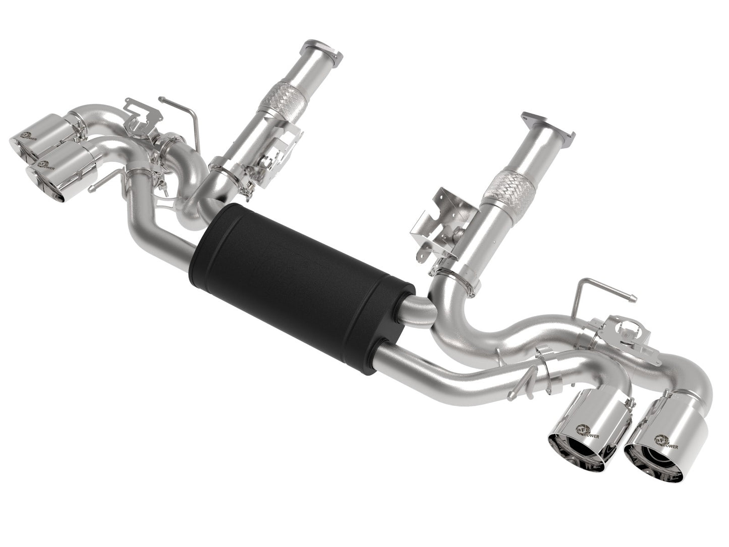 AFE 20-23 C8 Corvette MACH Force-Xp 304 Stainless Steel Cat-Back Exhaust w/ Muffler Polished (w/ NPP) - 49-34124-P aFe