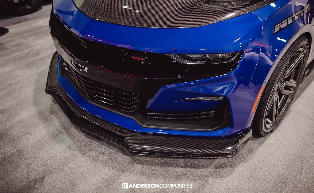 Anderson Composites 2019 - 2024 Chevrolet Camaro SS Type-SS Carbon Fiber Lower Front Chin Spoiler - AC-FL19CHCAMSS-SS