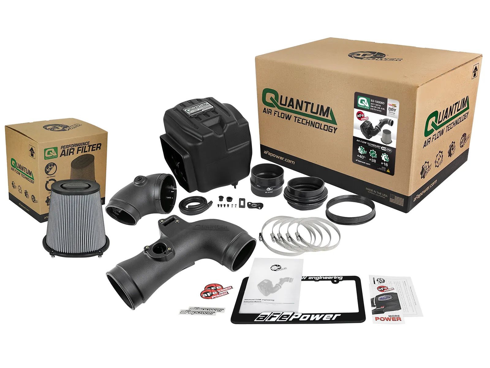 aFe Quantum Cold Air Intake System w/Pro Dry Filter for Chevy Silverado / GMC Sierra 2500-3500 6.6L - 53-10006D aFe