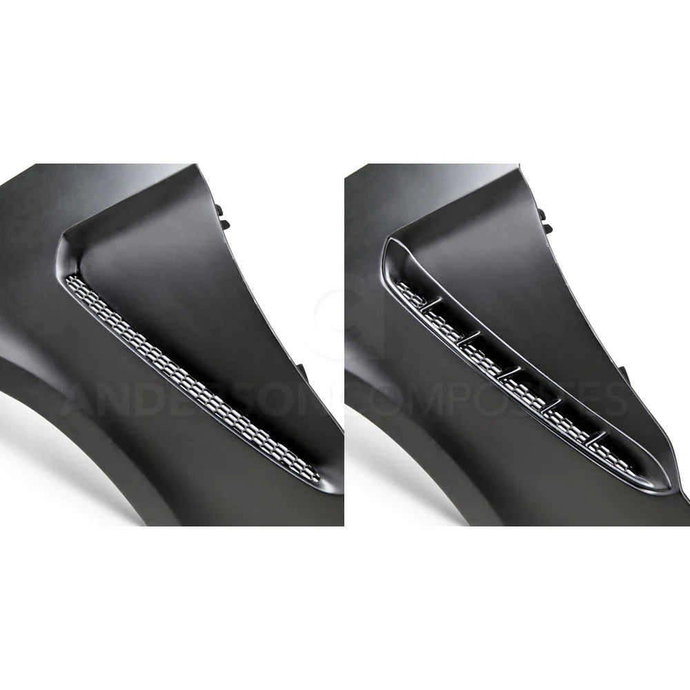 Anderson Composites 2015 - 2017 Mustang GT350 Style Fiberglass Front Fenders (Pair) - AC-FF15FDMU-GR-GF