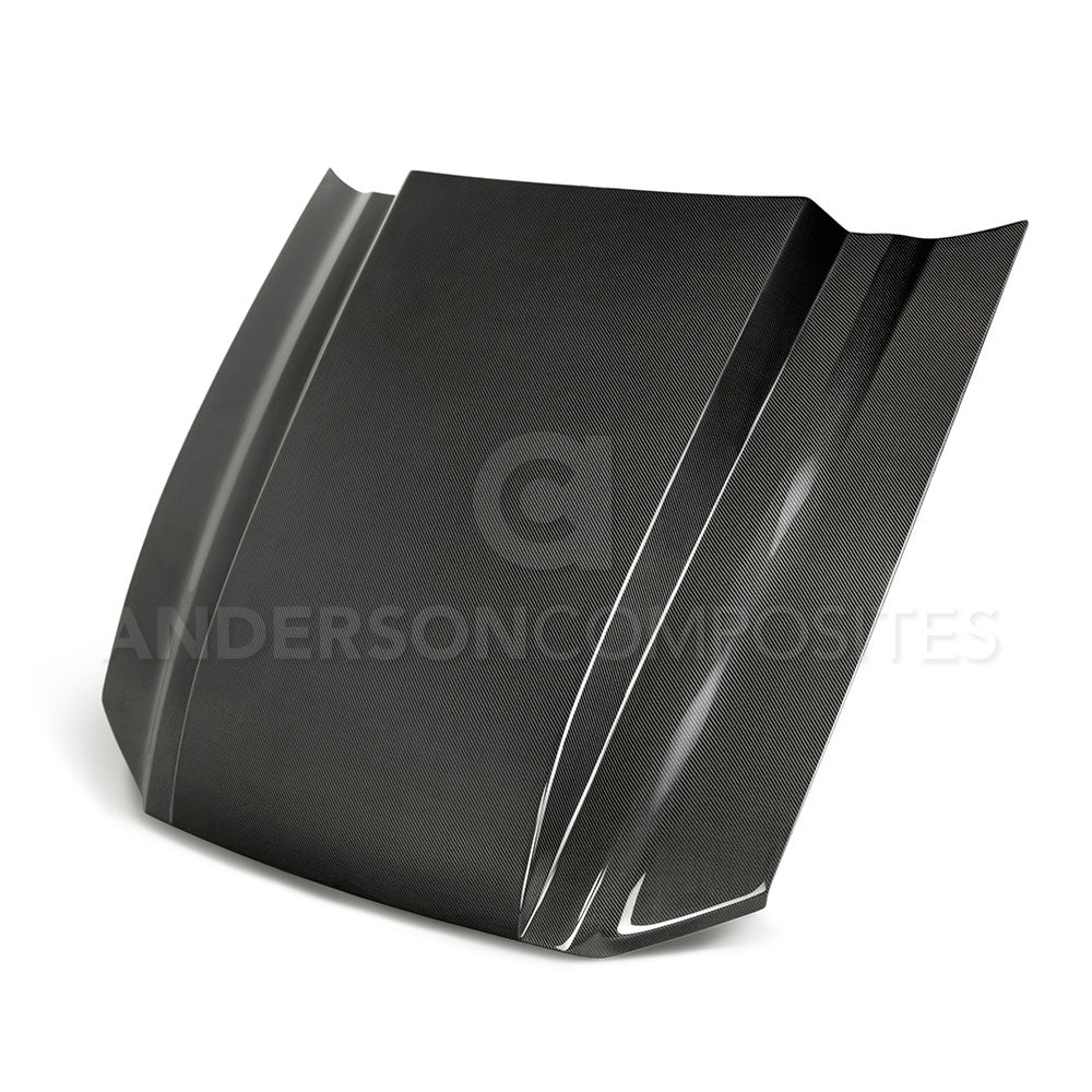 Anderson Composites Type-cj Carbon Fiber Cowl Hood For 2013-2014 Ford Mustang - AC-HD13FDMU-CJ