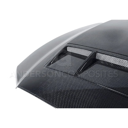 Anderson Composites 2010 - 2014 Shelby GT500 & 2013 - 2014 Mustang Carbon Fiber Ram Air Cowl Hood - AC-HD1011FDMU-TS