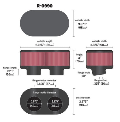 K&N Universal Rubber Filter K&N Engineering