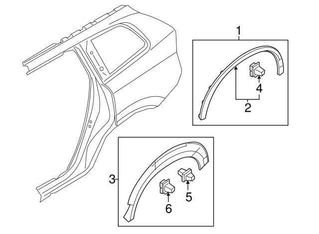 OEM VOLVO S90/V90 Cross Country/XC90 Side Molding Clip (30622764) X1