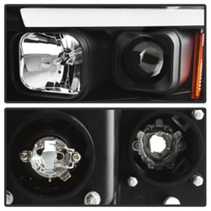 Spyder 02-05 Dodge Ram 1500 Light Bar Projector Headlights - Black (PRO-YD-DR02V2-LB-BK) SPYDER