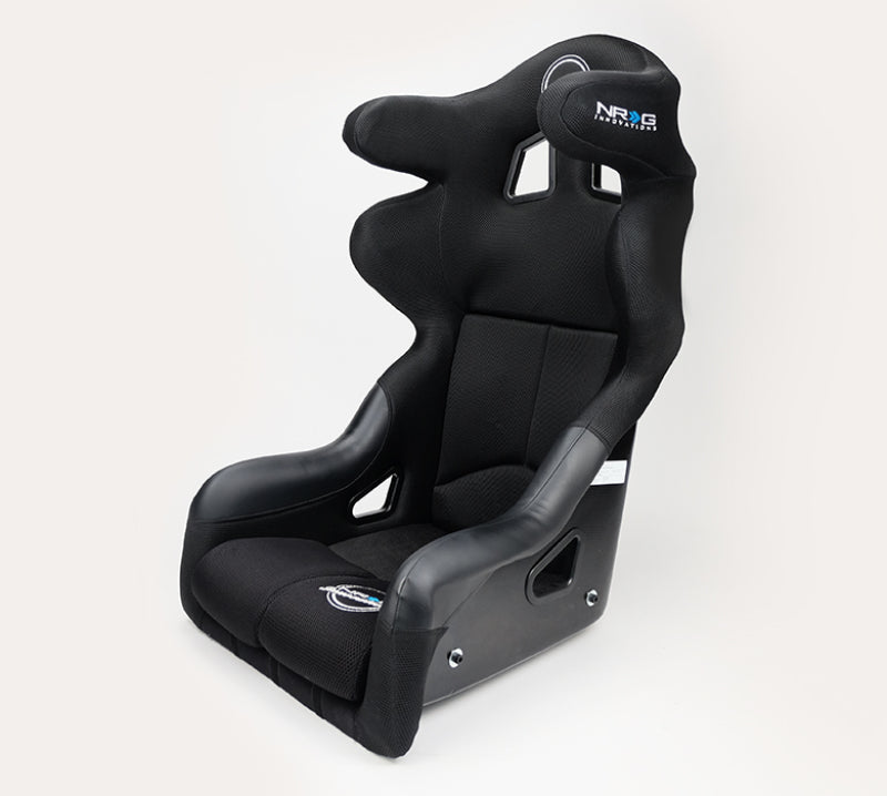 NRG FIA Competition Seat w/ Head Containment & Comp Fabric FIA Velcro Paddings - Thin Cushion (Blk) - FRP-RS700M-BK1