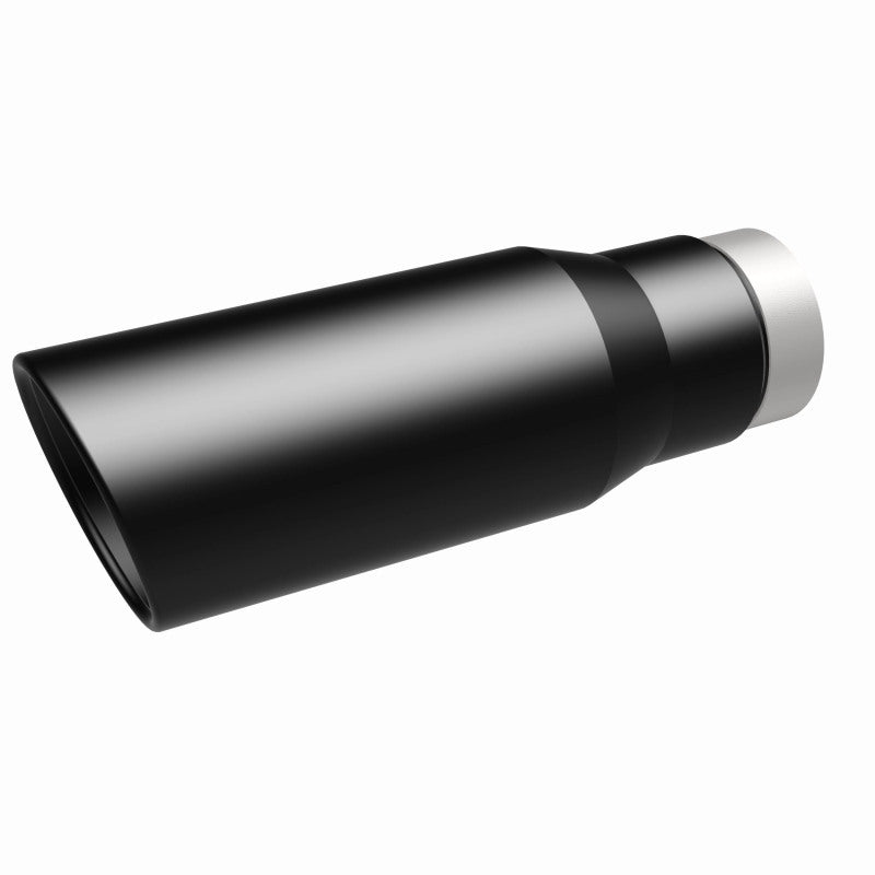 MagnaFlow Tip Stainless Black Coated Single Wall Round Single Outlet 5in Dia 3.5in Inlet 14.5in L Magnaflow