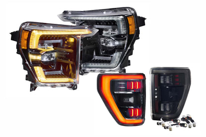 21-23 Ford F-150 Amber DRL Heads and Smoked Tails OEM LED Reflector