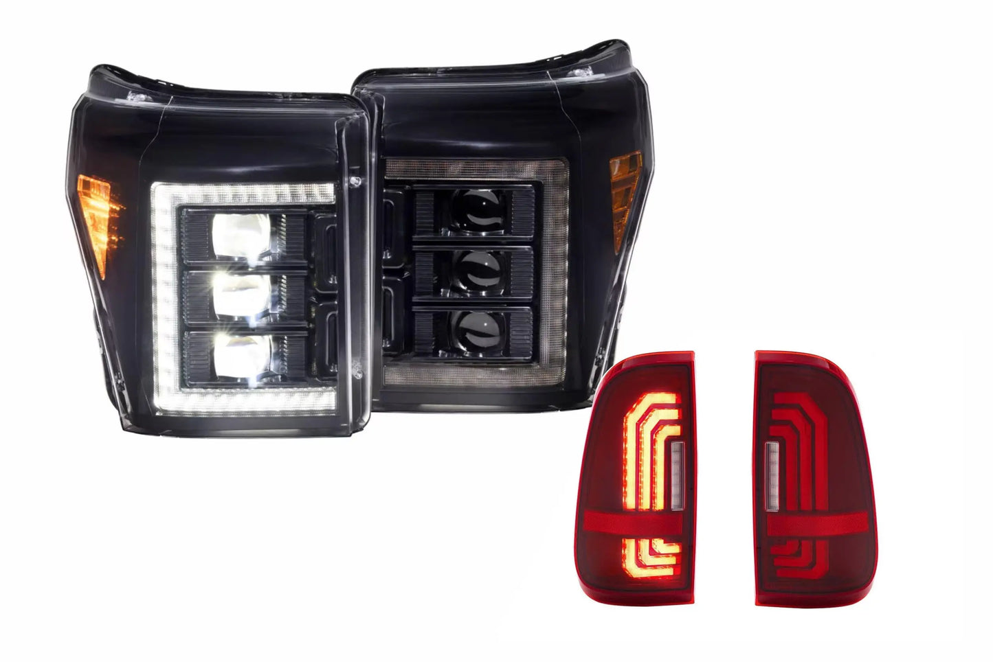 Morimoto 11-16 Ford Super Duty White DRL Heads and Red Tails Morimoto