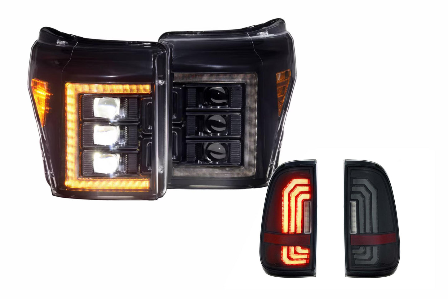 11-16 Ford Super Duty Amber DRL Heads and Smoked Tails