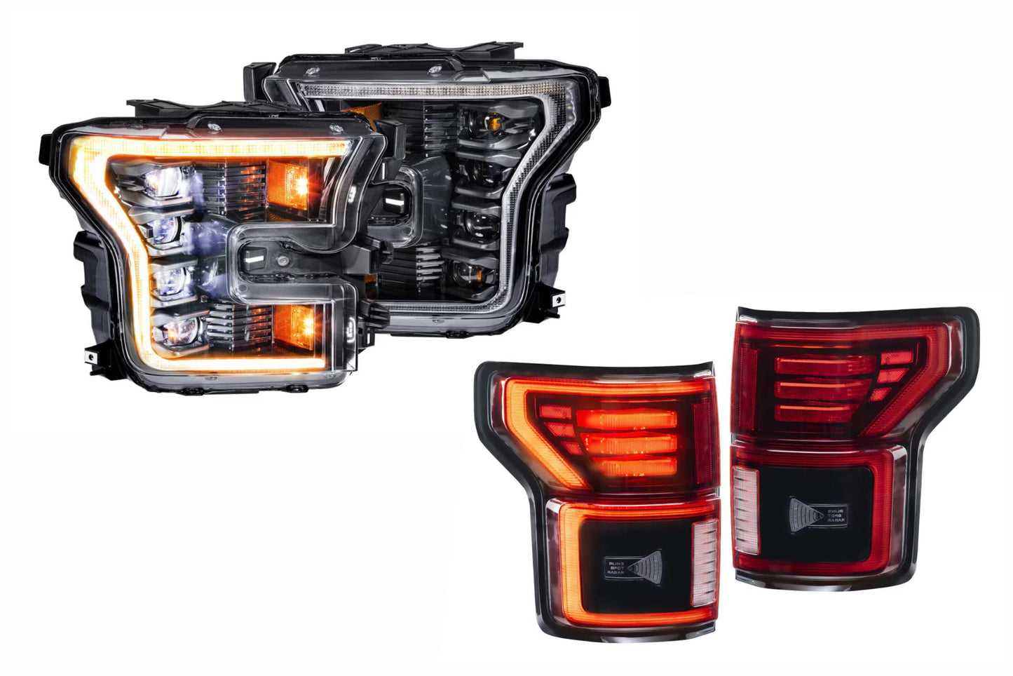 15-17 F-150 Amber DRL Heads and Red Tails