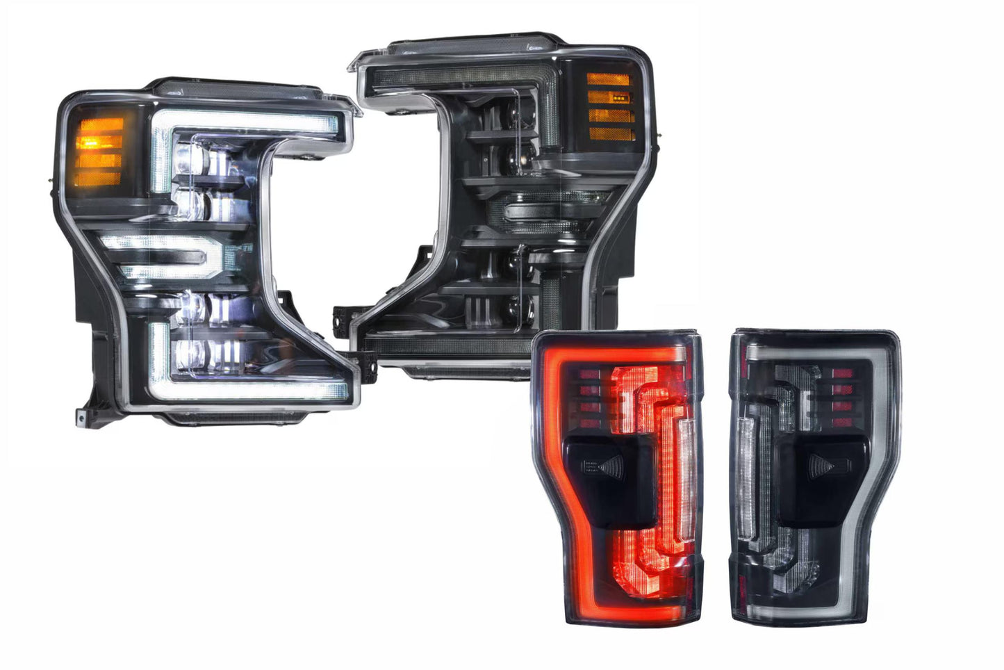 20-22 Ford Super Duty White DRL Heads and Smoked Tails OEM LED