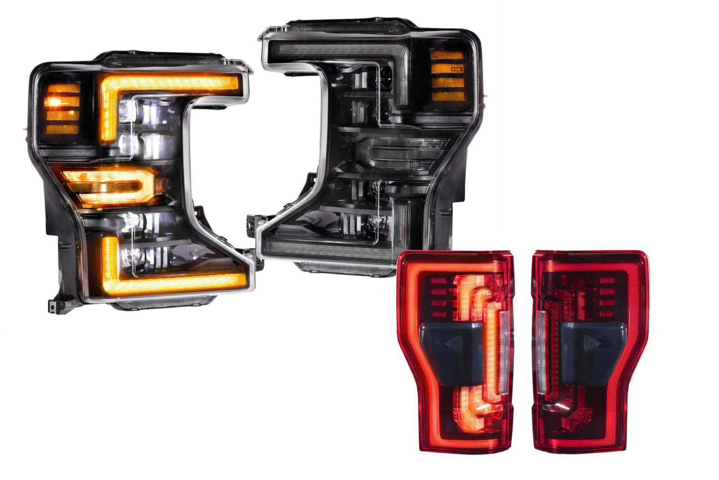 20-22 Ford Super Duty Amber DRL Heads and Red Tails OEM LED