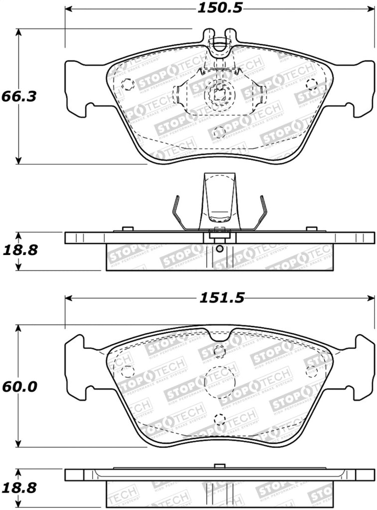 StopTech Premium Ceramic Brake Pads - 308.07100