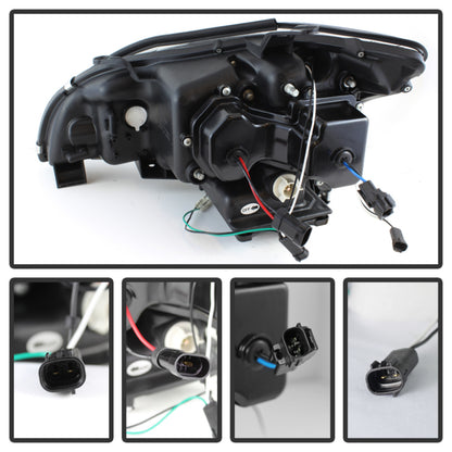 Spyder Lexus RX330 2004-2006 Projector Headlights Halogen Model- DRL LED Blk PRO-YD-LRX35004-DRL-BK SPYDER