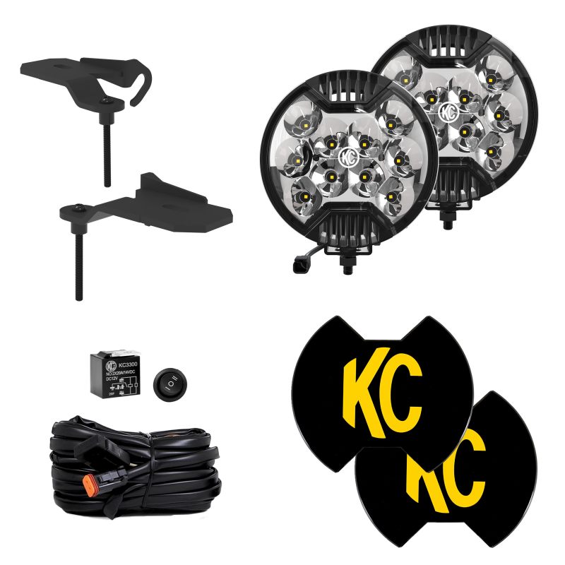 KC HiLiTES Jeep 392/Mojave SlimLite LED 2-Light Sys Ditch Light Kit KC HiLiTES