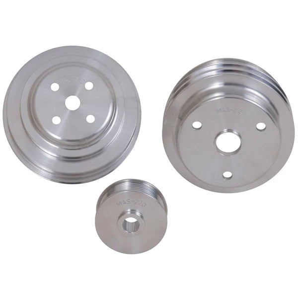 BBK Chevrolet GM 5.0 5.7 F Body GM Truck 3 Piece Billet Aluminum Underdrive Pulley Kit 85-87