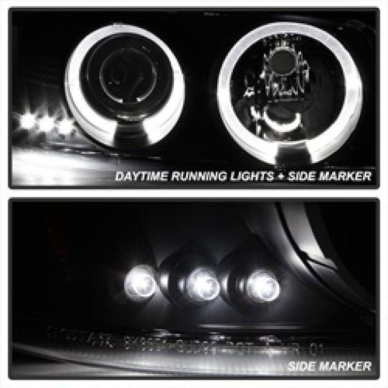 Spyder GMC Sierra 1500/2500/3500 99-06 Projector Headlights LED Halo LED Black PRO-YD-CDE00-HL-BK SPYDER