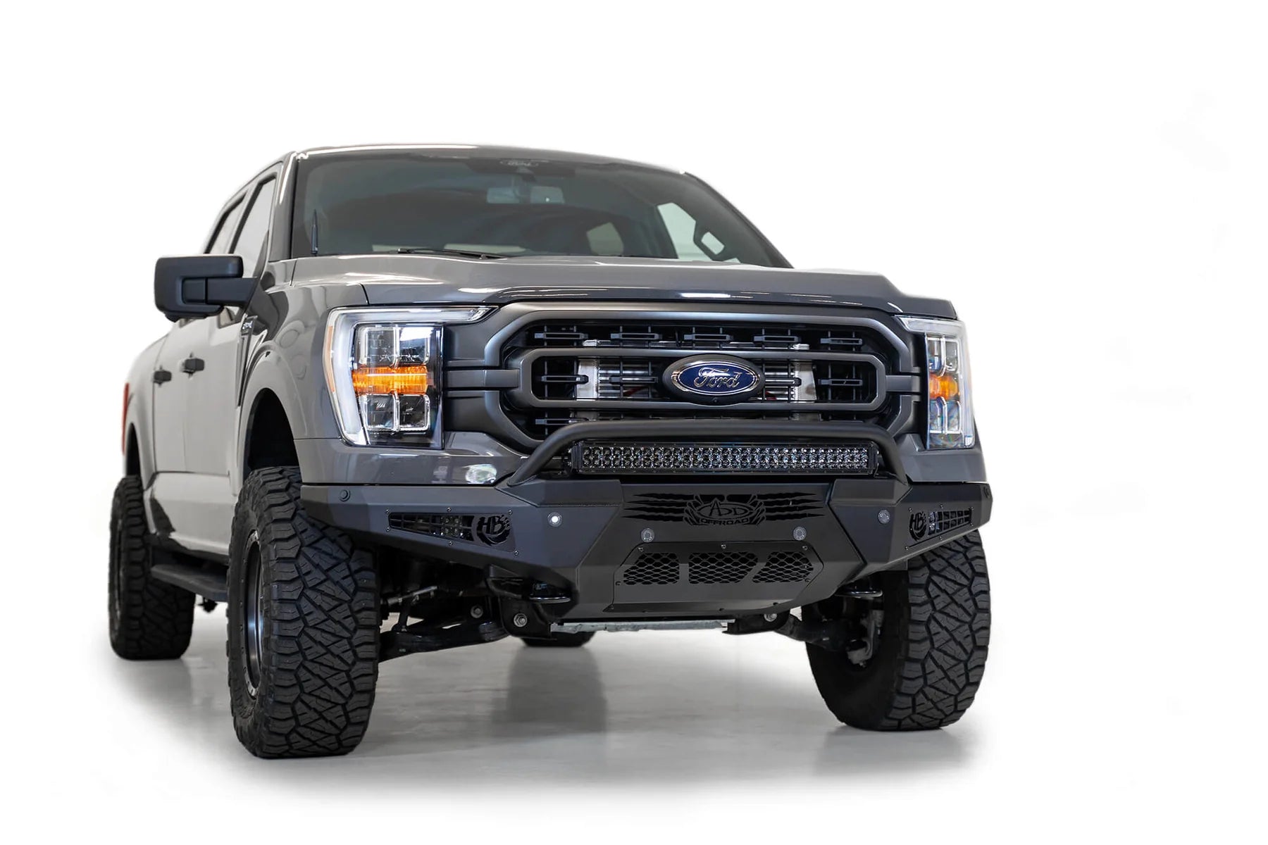 Addictive Desert Designs 2021-2023 Ford F-150 Honeybadger Front Bumper W/ Top Hoop - F197431040103 Addictive Desert Designs