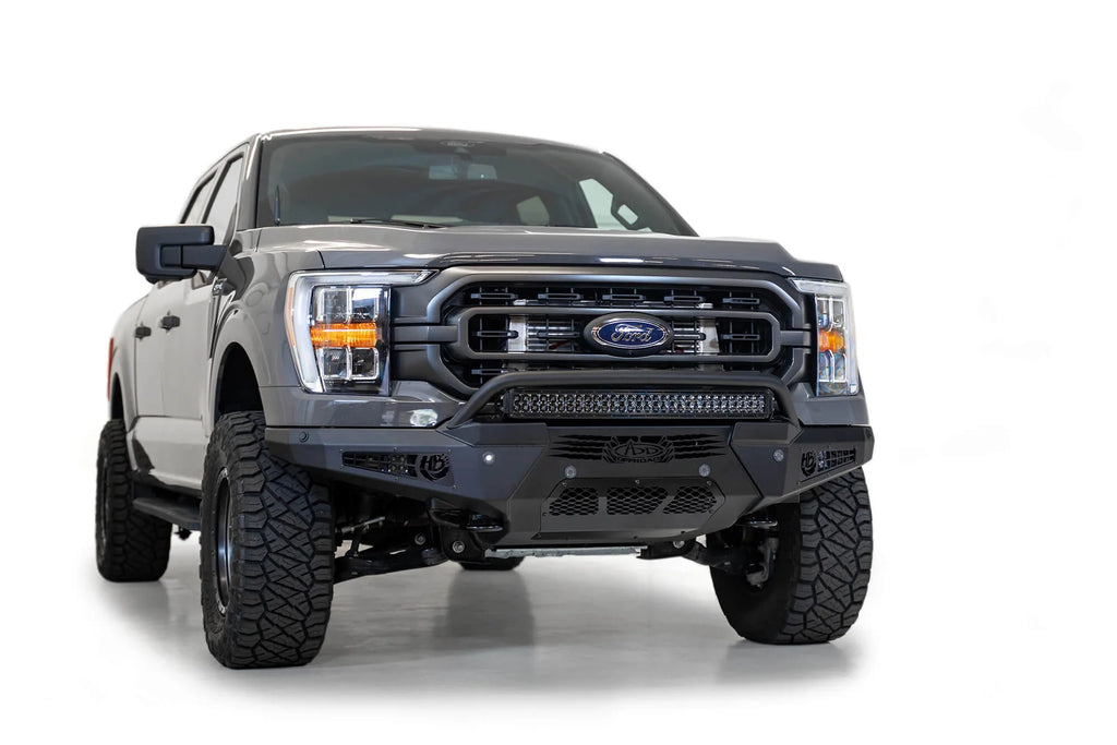 Addictive Desert Designs 2021-2023 Ford F-150 Honeybadger Front Bumper W/ Top Hoop - F197431040103