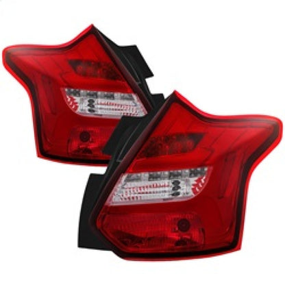 Spyder 12-14 Ford Focus 5DR LED Tail Lights - Red Clear (ALT-YD-FF12-LED-RC) SPYDER