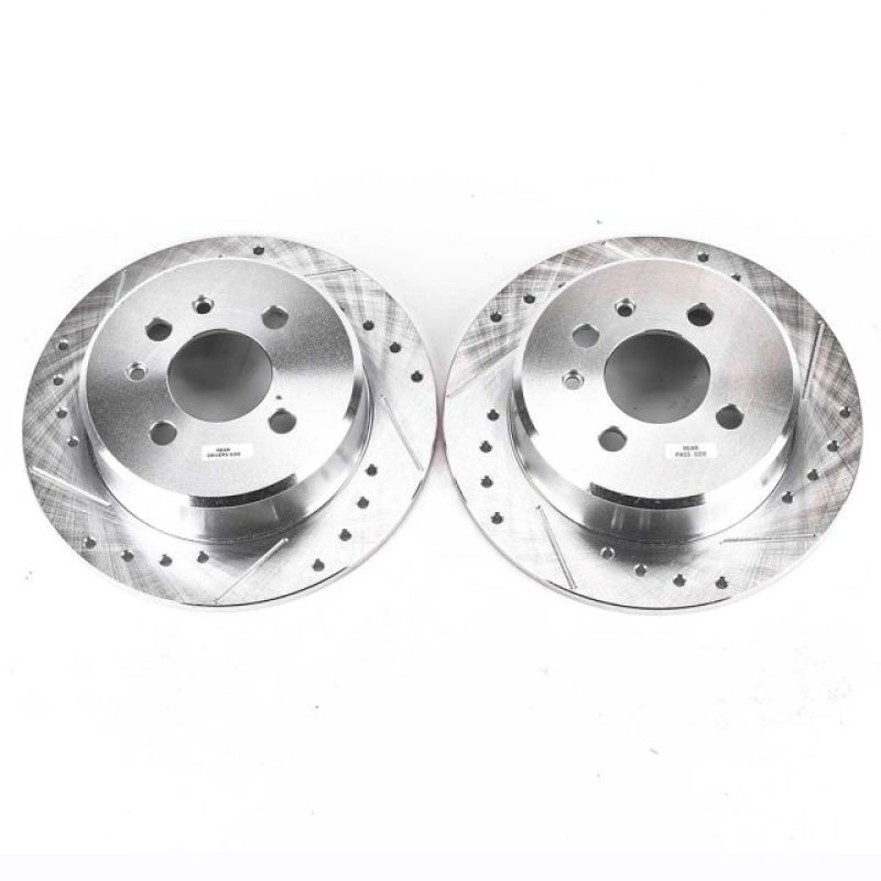 Power Stop 1991 BMW 318i Rear Evolution Drilled & Slotted Rotors - Pair PowerStop