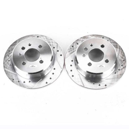 Power Stop 1991 BMW 318i Rear Evolution Drilled & Slotted Rotors - Pair PowerStop