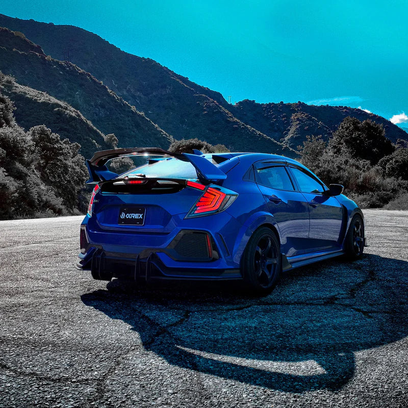 AlphaRex 676040 – NOVA-Series Prismatic LED Tail Lights for 2016–2021 Honda Civic Hatchback & Type-R (Clear Smoked Lens)