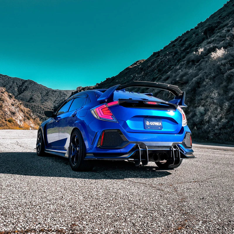 AlphaRex 676040 – NOVA-Series Prismatic LED Tail Lights for 2016–2021 Honda Civic Hatchback & Type-R (Clear Smoked Lens)