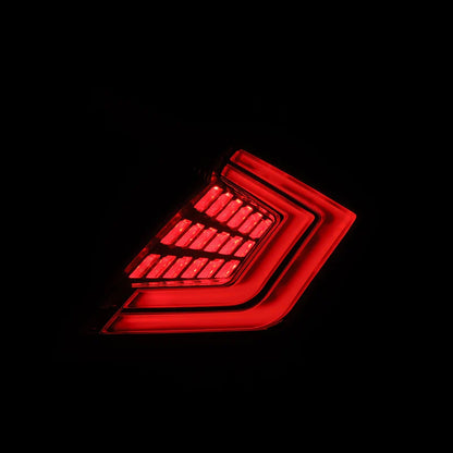 AlphaRex 676040 – NOVA-Series Prismatic LED Tail Lights for 2016–2021 Honda Civic Hatchback & Type-R (Clear Smoked Lens)