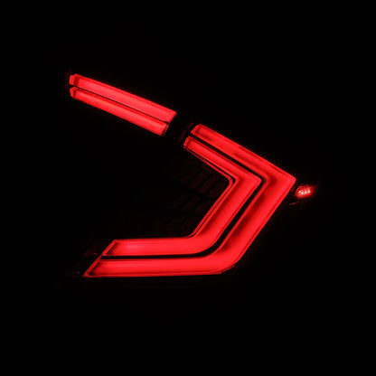 AlphaRex 676040 – NOVA-Series Prismatic LED Tail Lights for 2016–2021 Honda Civic Hatchback & Type-R (Clear Smoked Lens)