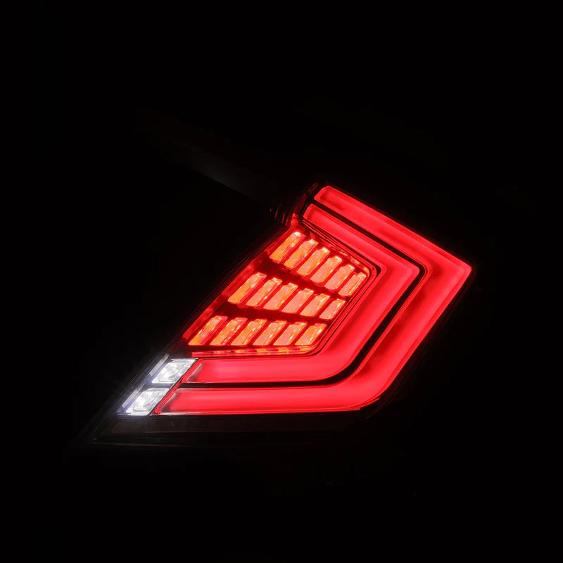 AlphaRex 676040 – NOVA-Series Prismatic LED Tail Lights for 2016–2021 Honda Civic Hatchback & Type-R (Clear Smoked Lens)