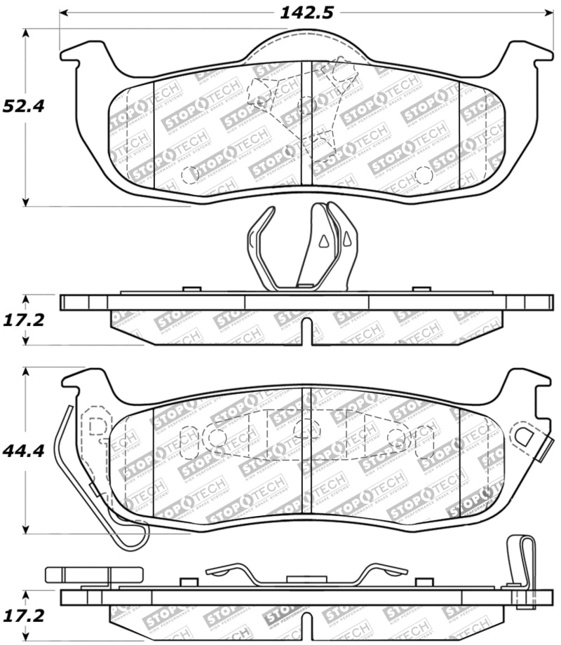 StopTech Premium Ceramic Rear Brake Pads - 308.10410 Stoptech