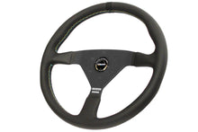 Load image into Gallery viewer, GReddy MOMO Montecarlo Steering Wheel (350mm) - Black Leather w/ Black Alcantara Centering Stripe