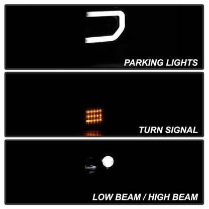 Spyder Ford F150 13-14 Xenon Model Only Light Bar Projector Headlights Blk PRO-YD-FF15013PL-SEQ-BK SPYDER